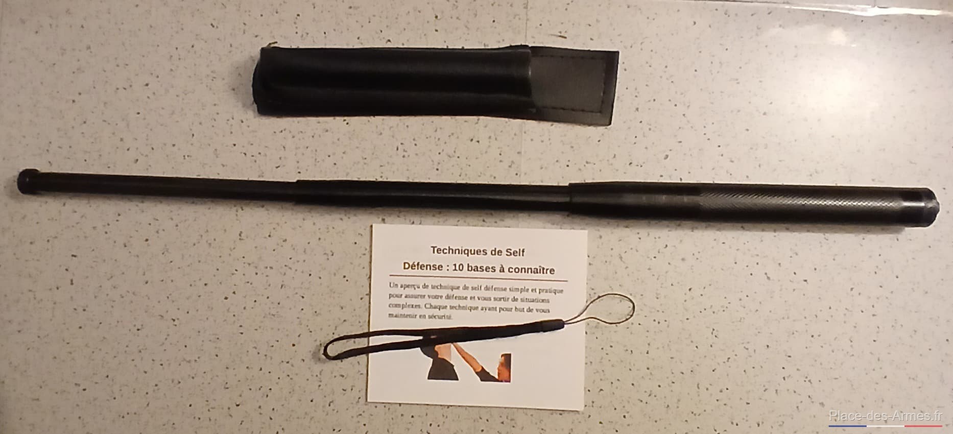 Matraque Télescopique + étui de rangement + dragonne +  livret :« Les Techniques de Self Défense » — photo 2